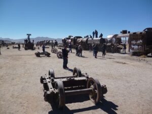 Treinen kerkhof in Uyuni Bolivia reis