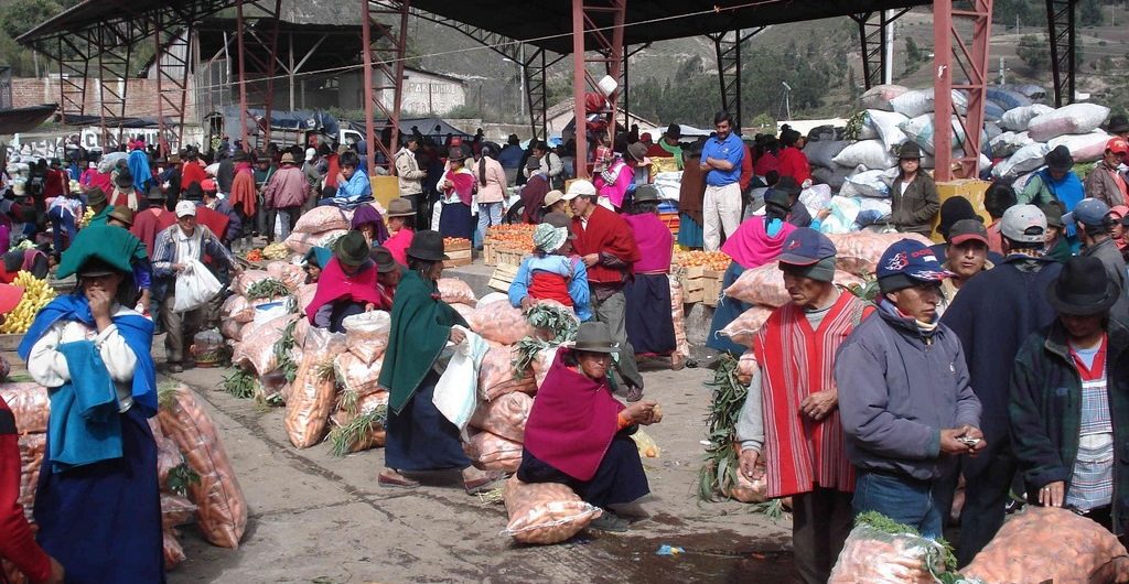 Local markt in Guamote Ecuador