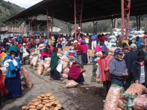 Lokale markt in Guamote Ecuador