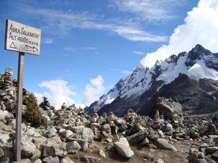 Hoogste punt Salkantay trektocht Peru