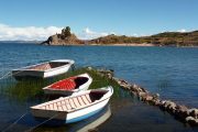 Small fishing boats Lake Titicaca