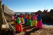 Local women in traditional dresses