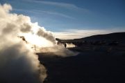 Geysers at sunrise