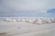 Drying salt piles