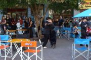 Dancing tango in La Boca