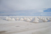 Salt piles on the Salar de Uyuni