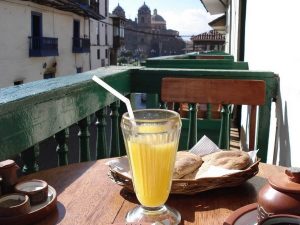 Breakfast with fiew in Cusco