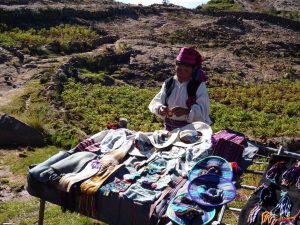 Knitting man on Taquile Island