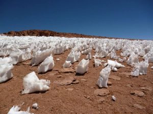 Frozen snow in Salar de Uyuni Tour