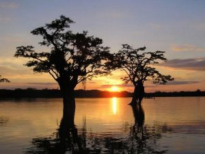 Sunset at Lago Grande, Cuyabeno