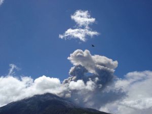 Tungurahua, active volcano in Ecuador