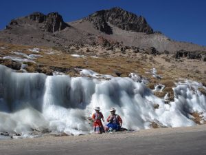 Ijs in de Colca Canyon, Peru