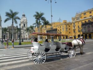 Horse car tourist transport Lima Peru